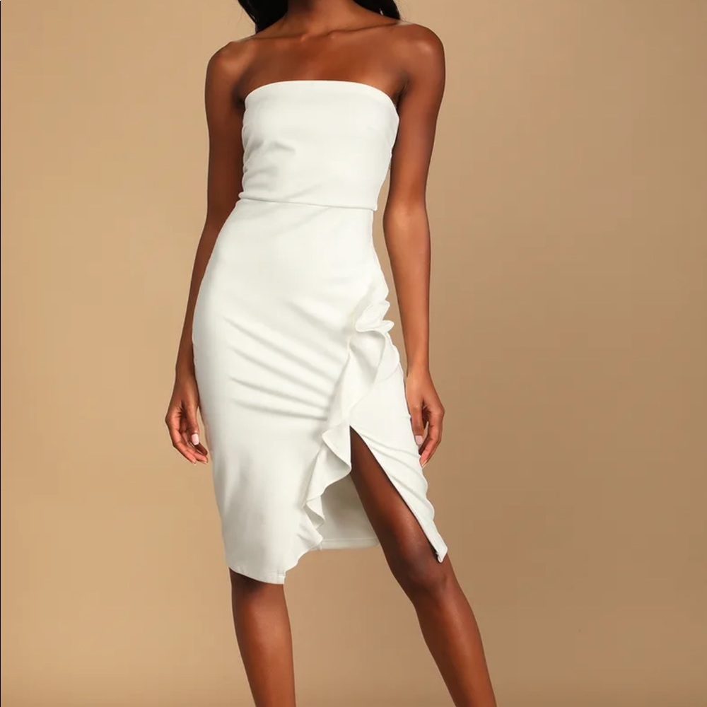 Lulus Anika Ruffle Bodycon Dress